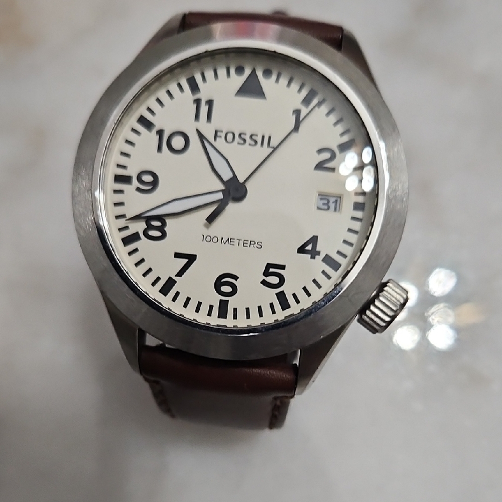Fossil Classic Silver and Brown Timepiece